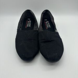 BOBS by Skechers Womens 9.5 Black Slip-On Memory Foam Casual Comfort Shoe